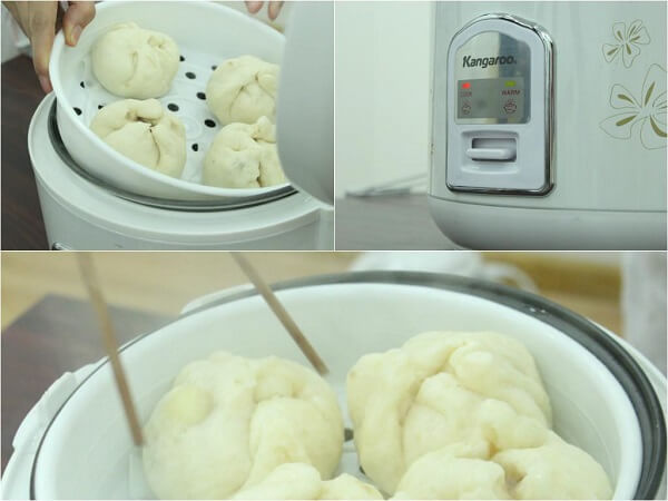 Cách hấp bánh bao bằng nồi cơm điện