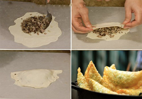 2 cách làm bánh gối Nam Định chay nhân đậu xanh, bánh gối nhân rau củ bằng bột mì