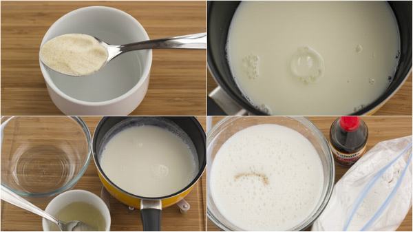 Cách làm kem tươi từ sữa tươi không đường, bột gelatin tại nhà