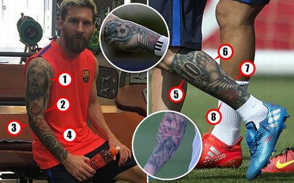 Ý nghĩa độc đáo và bí ẩn đằng sau các hình xăm của Messi