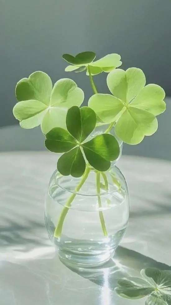 95 Hình Nền Cỏ 4 Lá đẹp may mắn cho người thích sự chữa lành và thu hút điều tích cực 15 Hình green luck clover với giọt nước trong vắt trên mép lá làm tổng thể thêm sạch sáng gợi điềm lành thịnh vượng và bình yên