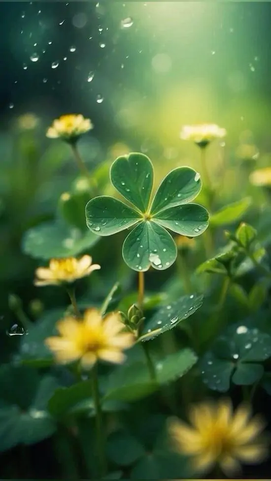 95 Hình Nền Cỏ 4 Lá đẹp may mắn cho người thích sự chữa lành và thu hút điều tích cực 2 Four leaf clover cạnh tia nắng sớm và hạt sương nhỏ tạo nên khung hình nhẹ mắt gợi cảm giác chữa lành phát tài và nhiều phúc khí